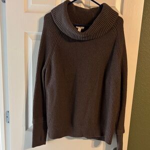 Market & Spruce Brown Cowl Neck Sweater